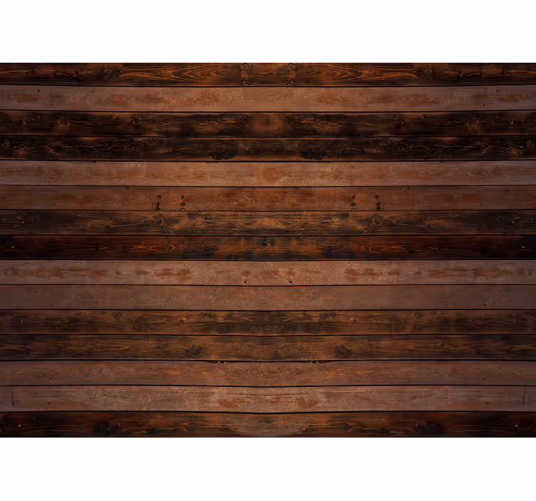 Rustic wallpaper brown horizontal planks - TenStickers