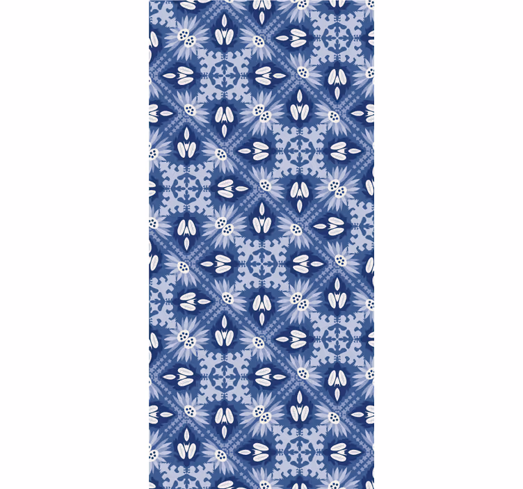 Blue wallpaper in elegant ornamental design - TenStickers