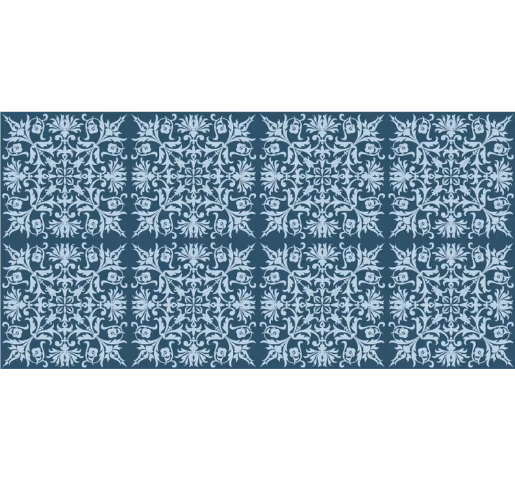 Blue wallpaper in french provincial blue floral design - TenStickers