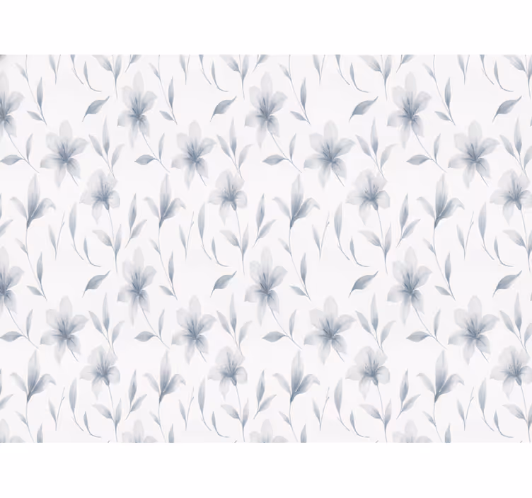 White wallpaper watercolor lily florals - TenStickers