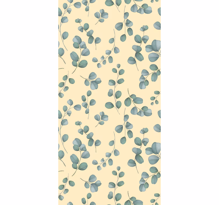 Beige wallpaper eucalyptus leaf design - TenStickers
