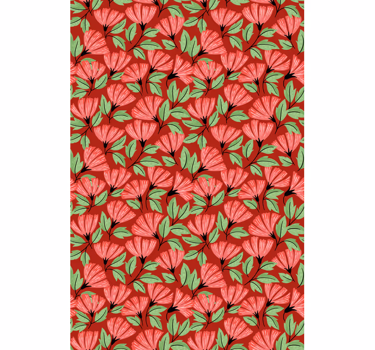 Red wallpaper in vintage red pattern - TenStickers