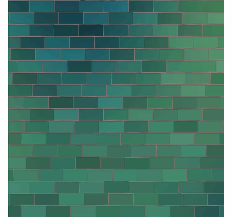 Green wallpaper green bricks - TenStickers