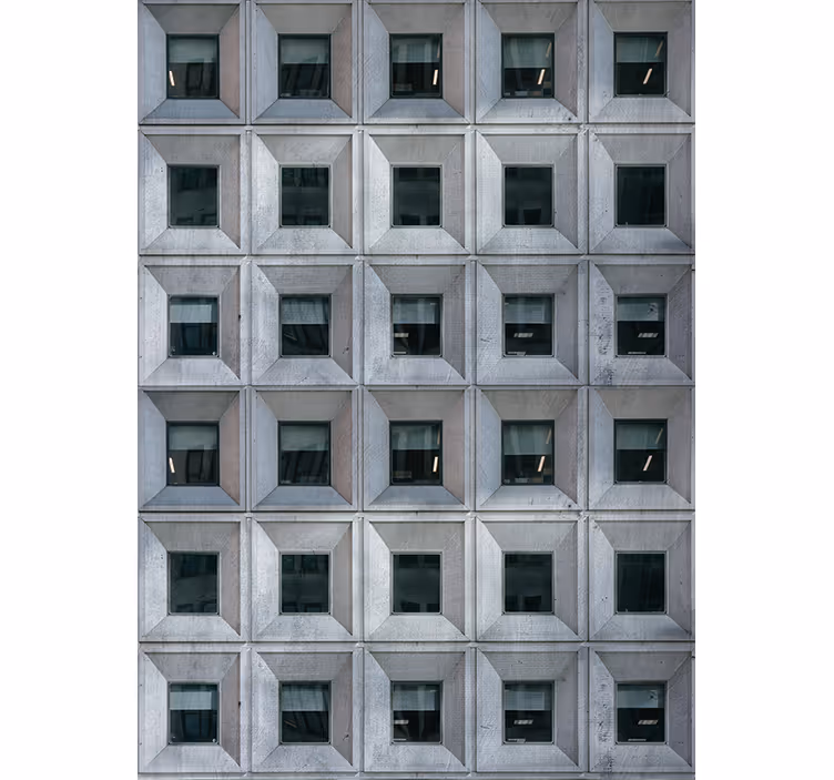 Grey wallpaper inspired by brutalist architecture - TenStickers