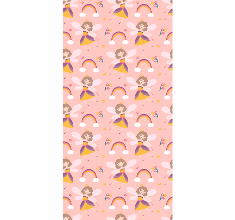 Pink wallpaper fairy princess - TenStickers