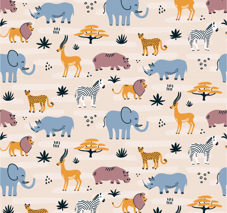 Safari Animal Collection animal wallpaper - TenStickers