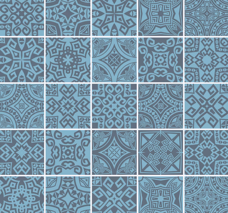 Greek Tiles Ornamental Wallpaper - TenStickers