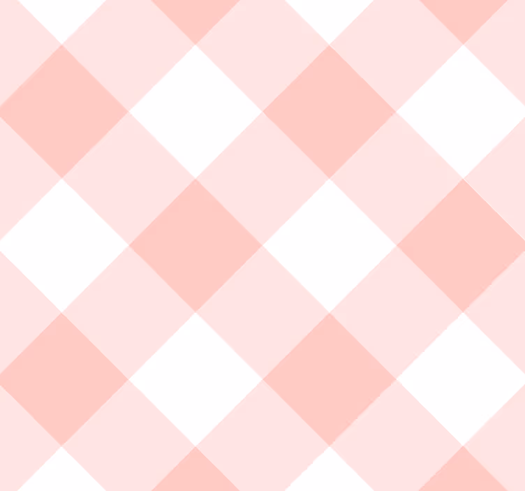 Pink Gingham Pattern square wallpaper - TenStickers