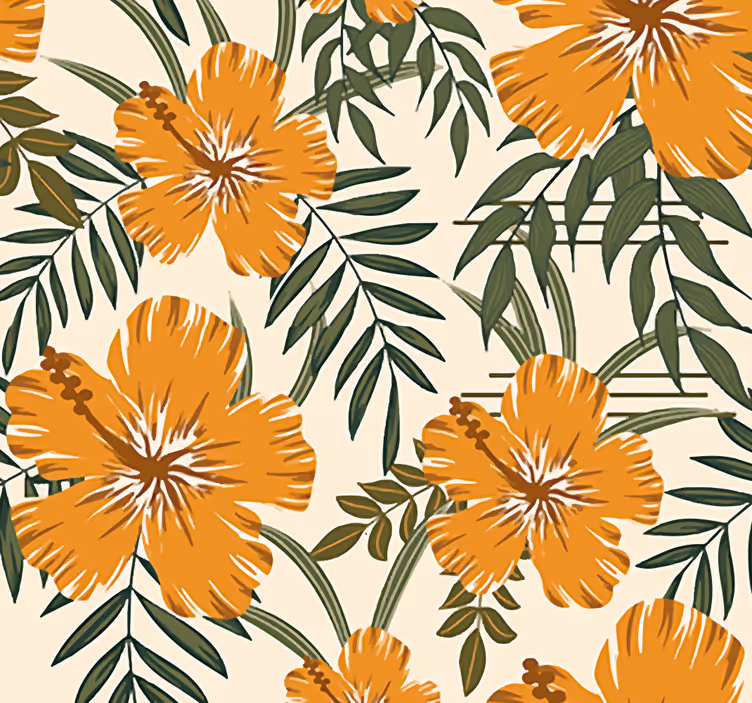 Floral Grey Nature Wallpaper - TenStickers