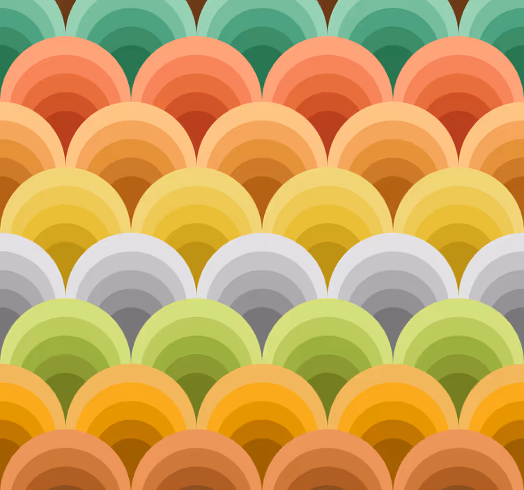 Curved Colorful Patterns modern wallpaper - TenStickers