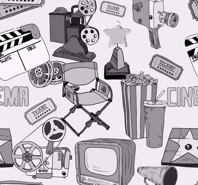 Vintage  black and white pictures Wallpaper - TenStickers