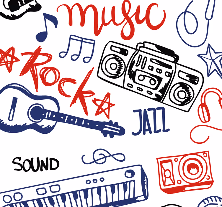 Musical instruments teen bedroom wallpaper - TenStickers