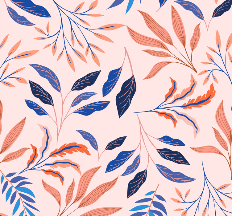 Botanical Leaf Pattern foliage wallpaper - TenStickers