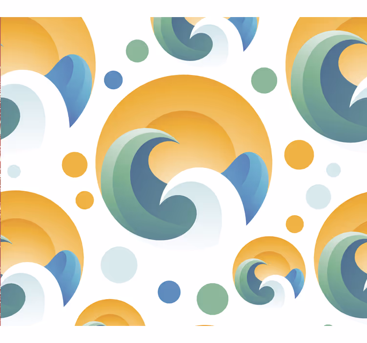 70's sun pattern vintage wallpaper - TenStickers