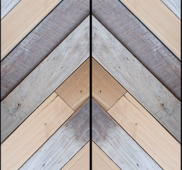 Chevron Wood Pattern geometric wallpaper - TenStickers