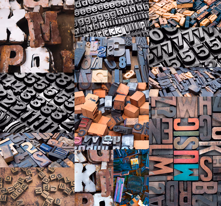 Vintage Letters Wallpaper - TenStickers