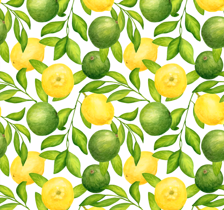 Citrus Fruit Pattern kitchen wallpaper - TenStickers