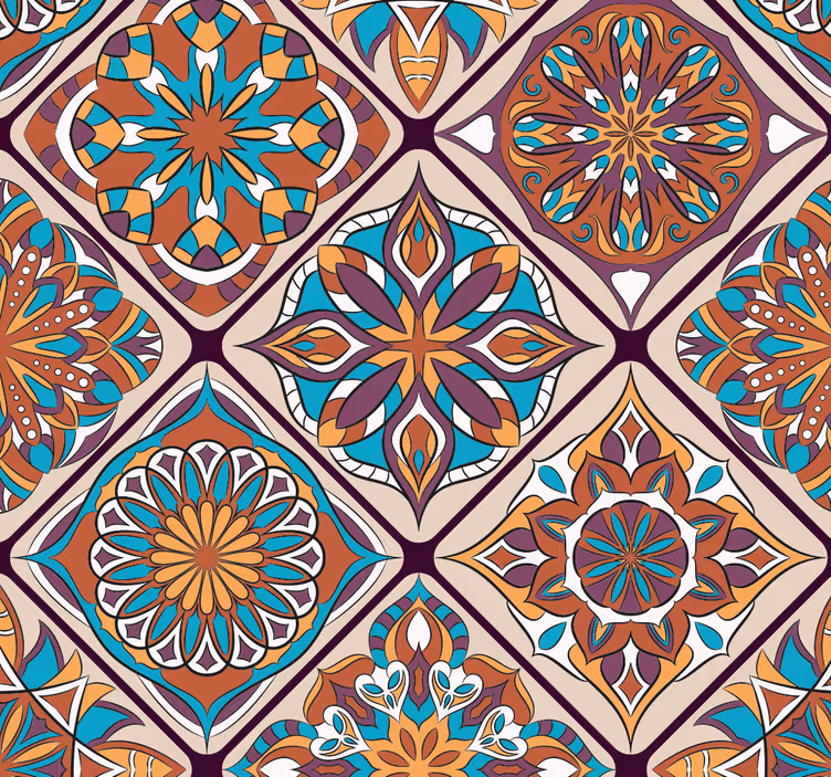 Magic of colors living room wallpaper - TenStickers