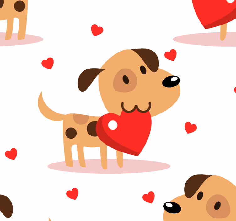 Puppy Love dogs wallpaper - TenStickers