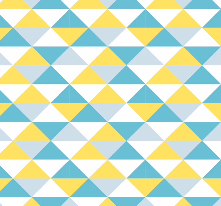Yellow and blue geometric tile wallpaper - TenStickers