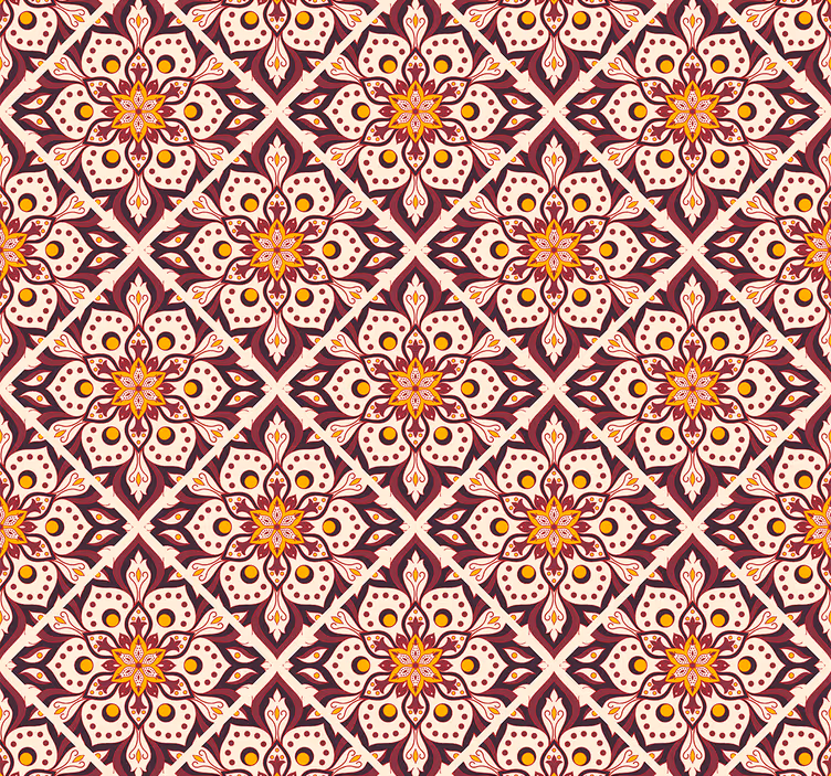 Elaborate Floral Collection ornamental flower wallpaper - TenStickers