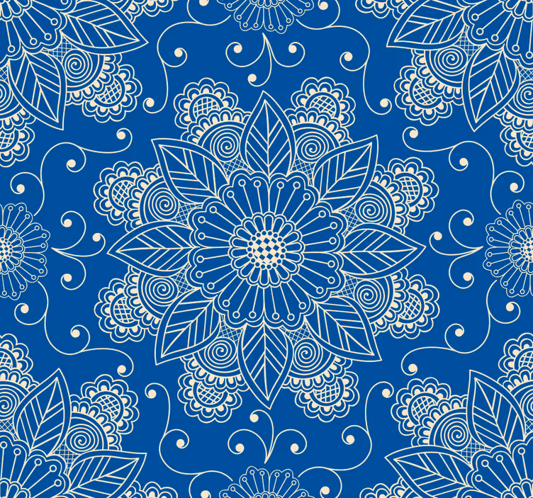 Ornate Blossoms ornamental flower wallpaper - TenStickers