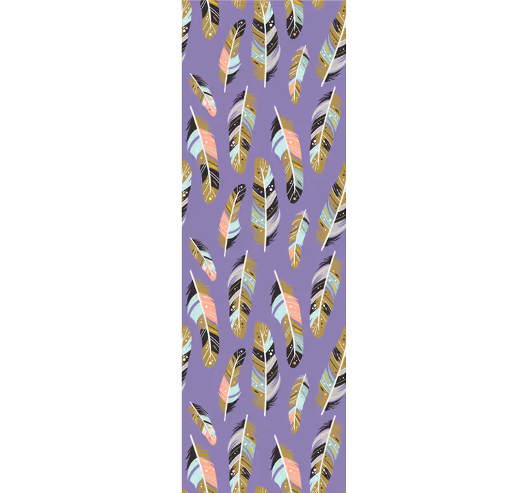 Teenage bedroom wallpaper with feathered patterns - TenStickers