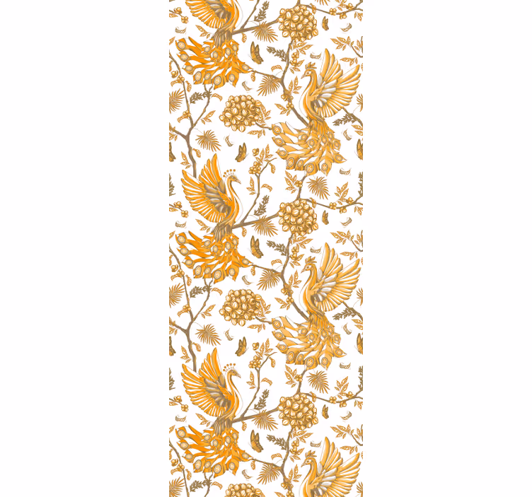 Floral Botanical Motif ornamental flower wallpaper - TenStickers