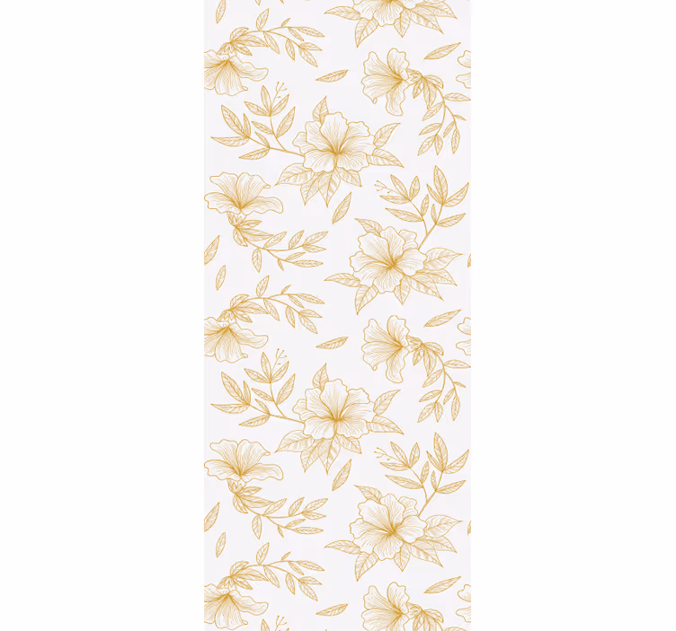 Golden Floral Elegance ornamental flower wallpaper - TenStickers