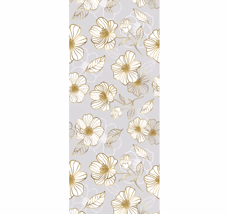 Gold Floral Pattern ornamental flower wallpaper - TenStickers