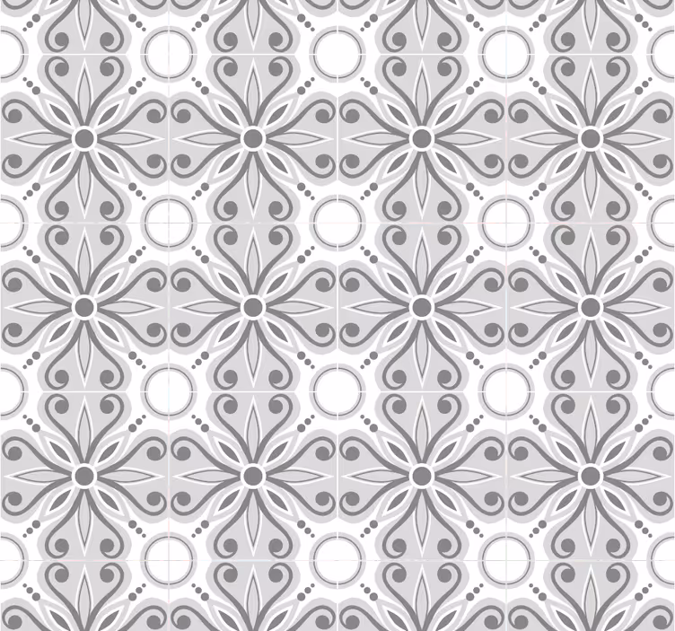 Grey Moroccan  tile wallpaper - TenStickers
