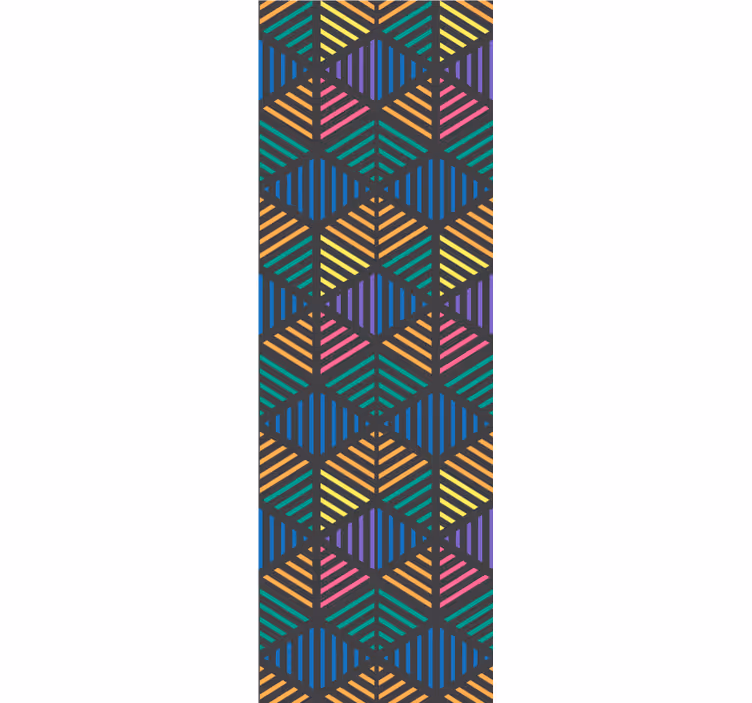 Geometric wallpaper with geometric striped pattern - TenStickers