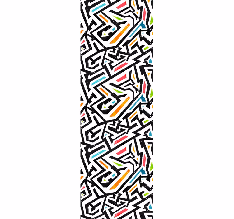 Teenage bedroom wallpaper geometric chaos design - TenStickers