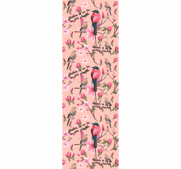 Pink tree with a message wallpaper - TenStickers