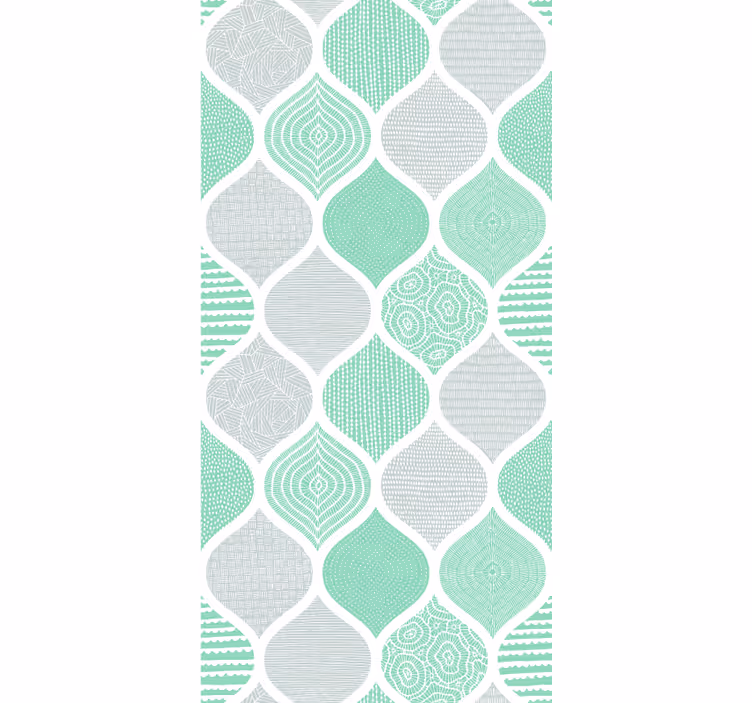 Living room wallpaper with geometric textured designs - TenStickers