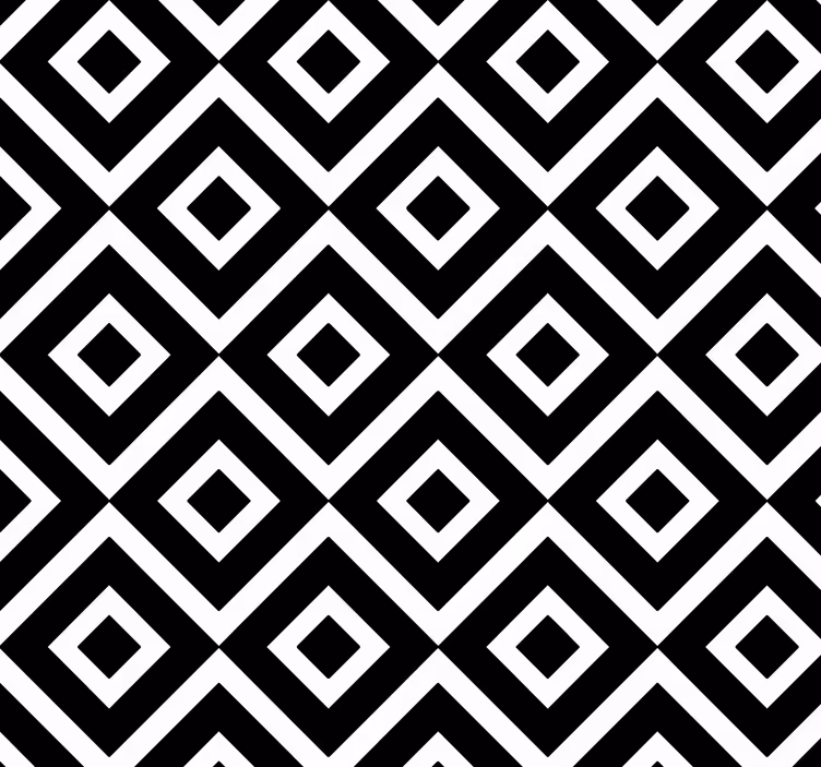 Black and white geometric square wallpaper - TenStickers