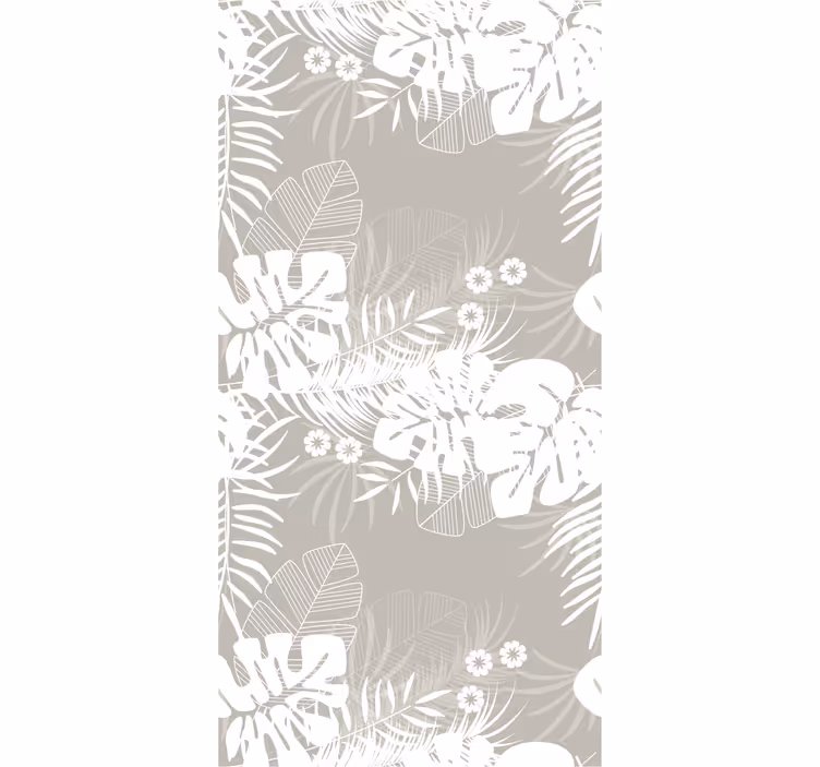 Gray tropical leaves leaf wallpaper - TenStickers
