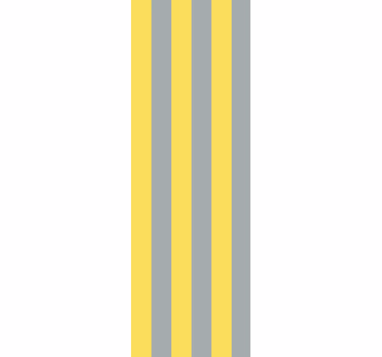 Yellow Gray Stripes horizontal striped wallpaper - TenStickers