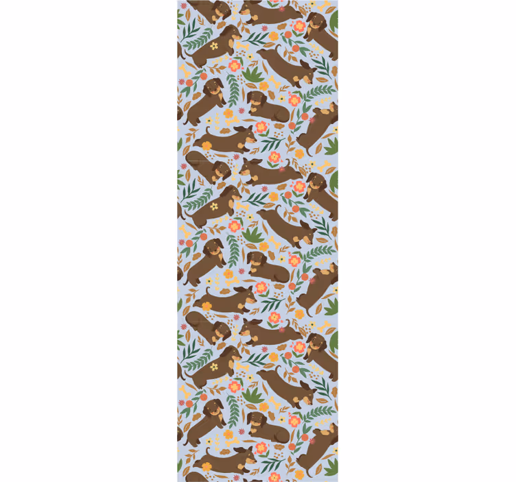 Elephant Floral Pattern dogs wallpaper - TenStickers