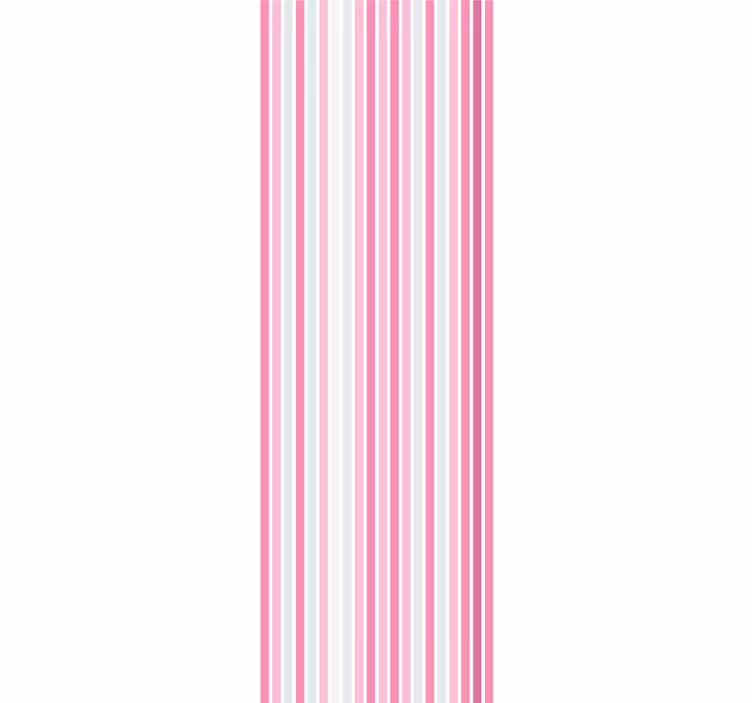 Vertical pink and white striped wallpaper - TenStickers