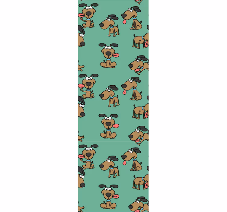 Canine Cartoon Fun dogs wallpaper - TenStickers