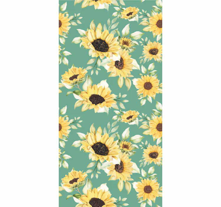 Sunflower Blooms flower wallpaper - TenStickers