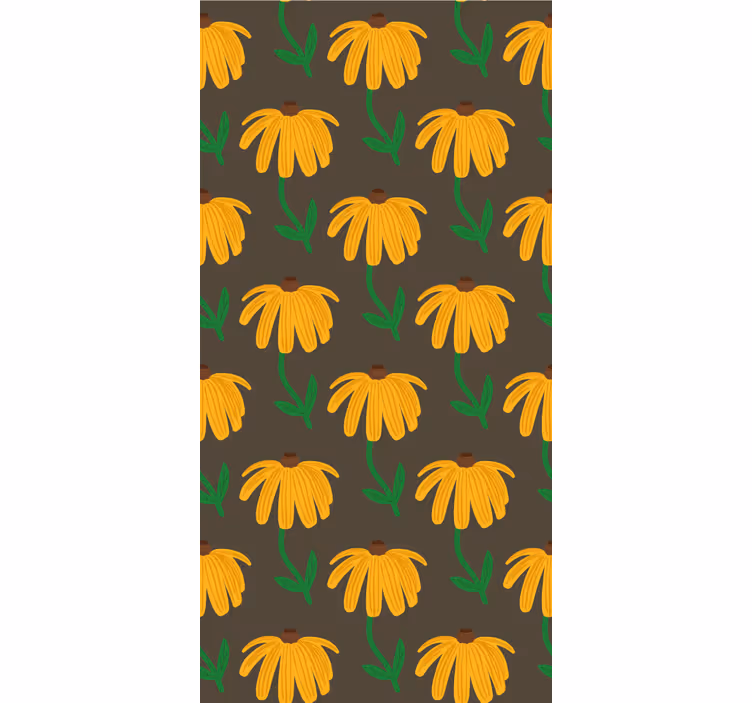 Floral Emblem Pattern flower wallpaper - TenStickers