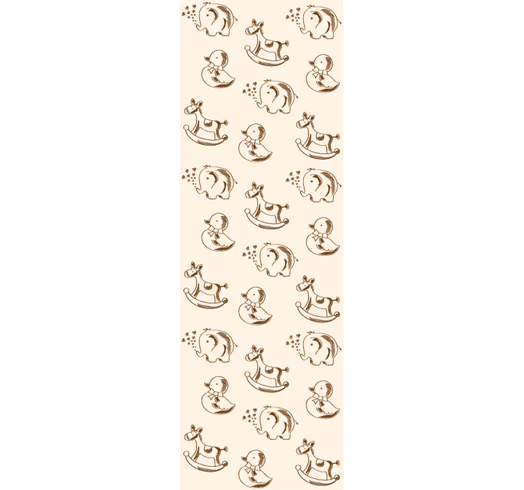 Playful Animal Sketches nursery wallpaper - TenStickers