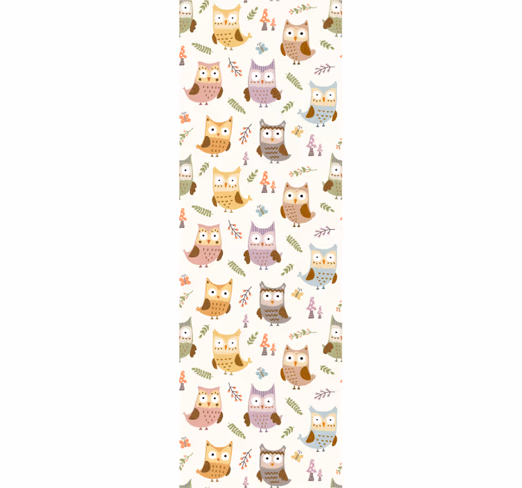 Owl Pattern animal wallpaper - TenStickers