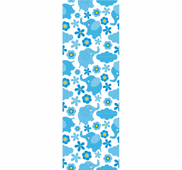 Elephant Flower Patterns nursery wallpaper - TenStickers