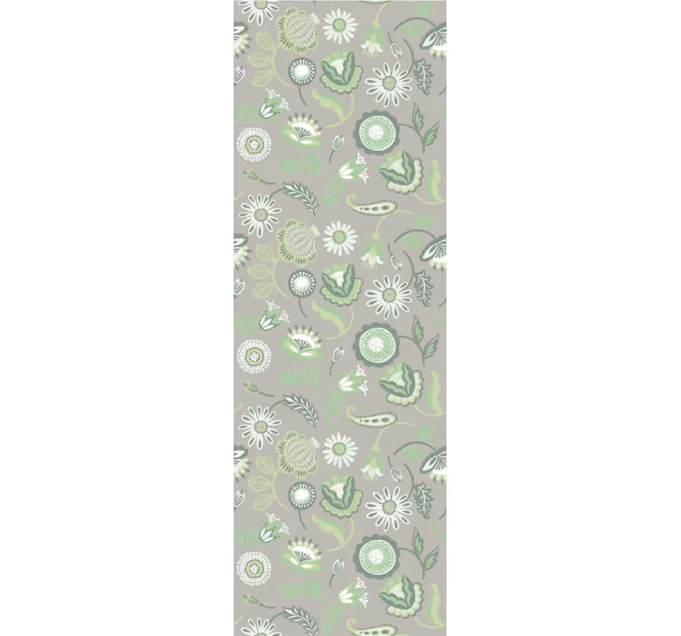 Floral Greenery Motif ornamental flower wallpaper - TenStickers