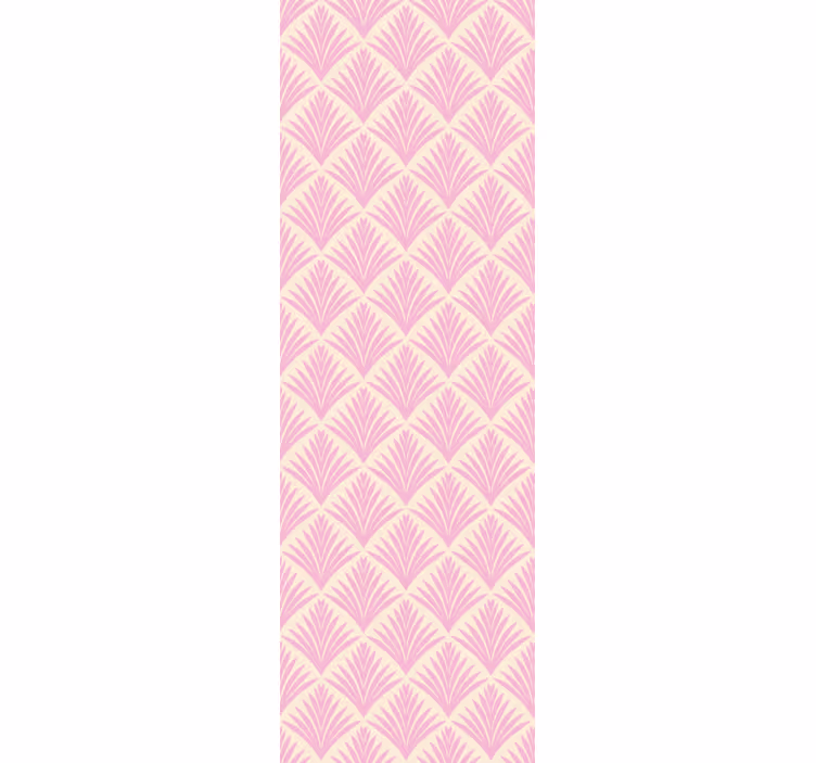 Pastel pink palm retro Living Room Wallpaper - TenStickers