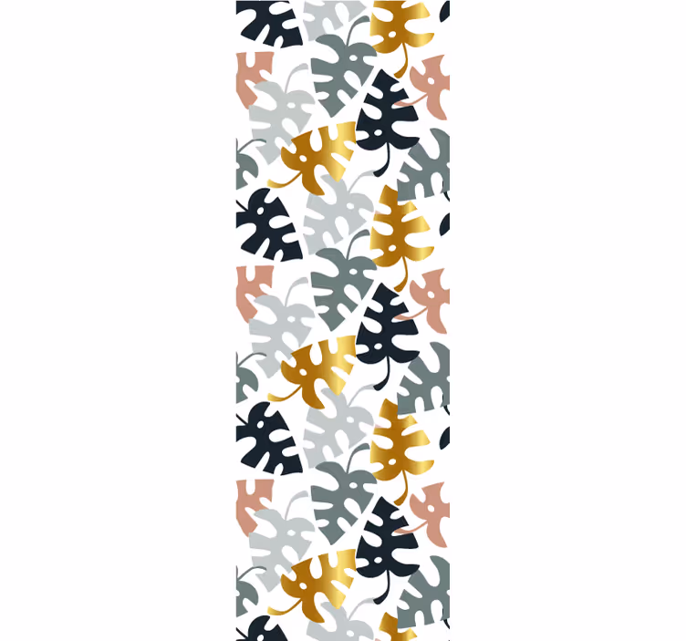 Monstera Pattern leaf wallpaper - TenStickers