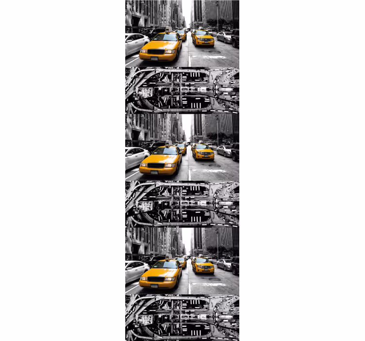 Urban Taxi Scene city wallpaper - TenStickers